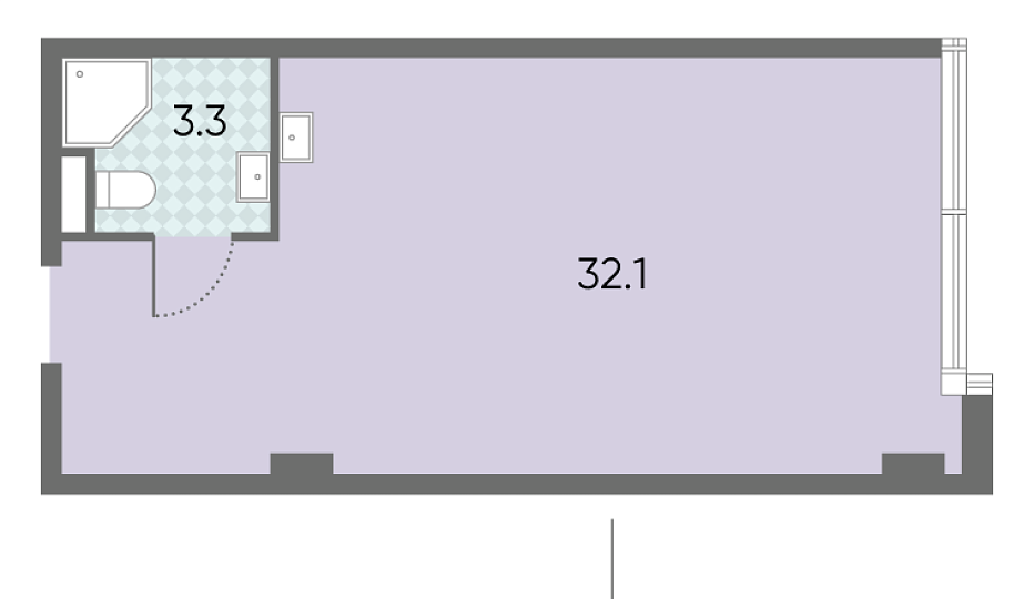 Коммерческое помещение № 35.3м² ЗИЛАРТ, Лот 18_19_27  этаж