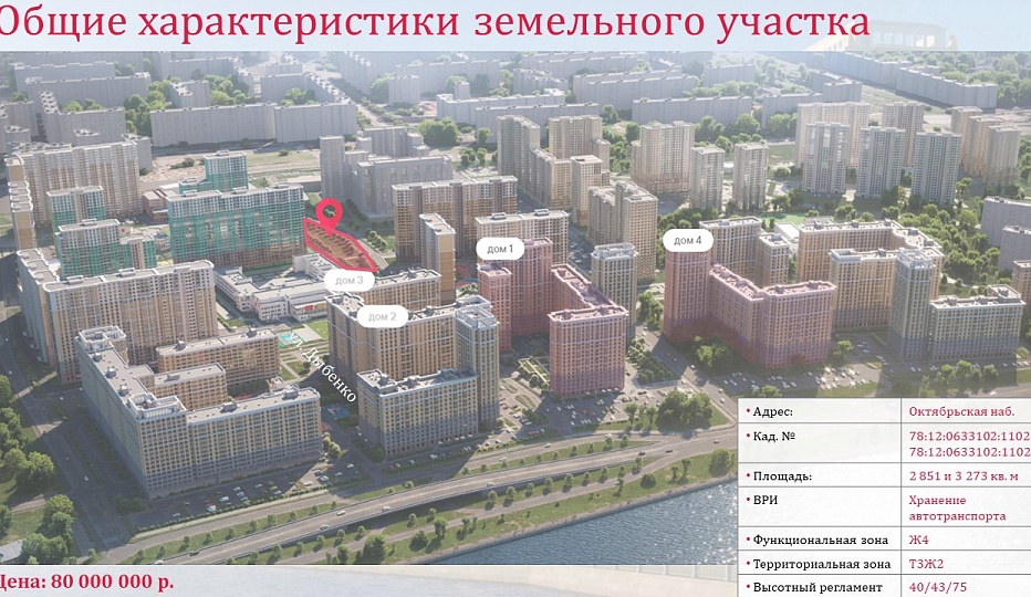 Земельный участок площадью 0.61 га - ЖК "Цивилизация на Неве"