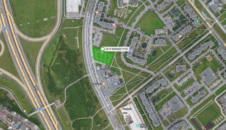 Земельный участок площадью 0,2393 га - ЖК  "Новая Охта"